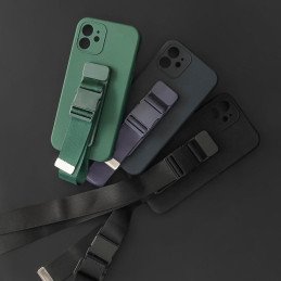 Virvės dėklas, silikoninis dėklas su rankinės dirželiu, skirtu Samsung Galaxy A53 5G tamsiai mėlynai