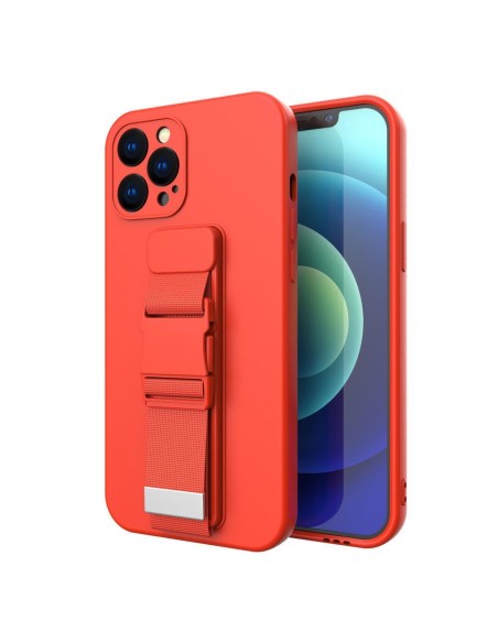 Virvės dėklas, silikoninis dėklas su rankinės dirželiu, skirtas Samsung Galaxy A53 5G Red