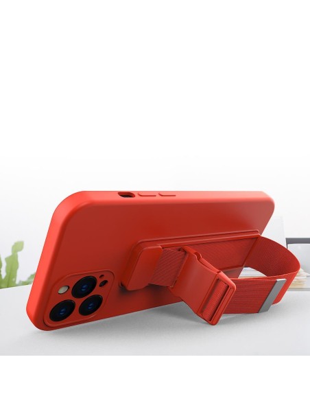 Virvės dėklas, silikoninis dėklas su rankinės dirželiu, skirtas Samsung Galaxy A13 5G Red