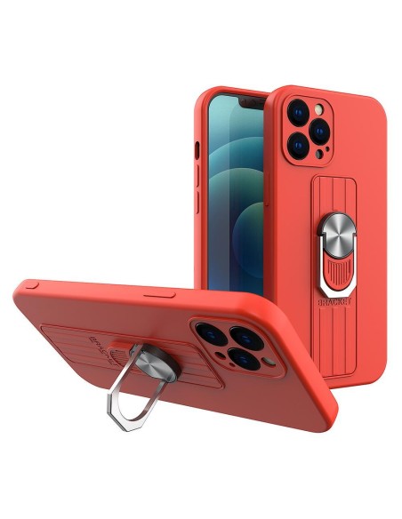 Ring Case silikoninis dėklas su pirštų laikikliu ir stovu Samsung Galaxy S22 Ultra red Ring Case silikoninis dėklas su pirštų laikikliu ir stovu Samsung Galaxy S22 Ultra red