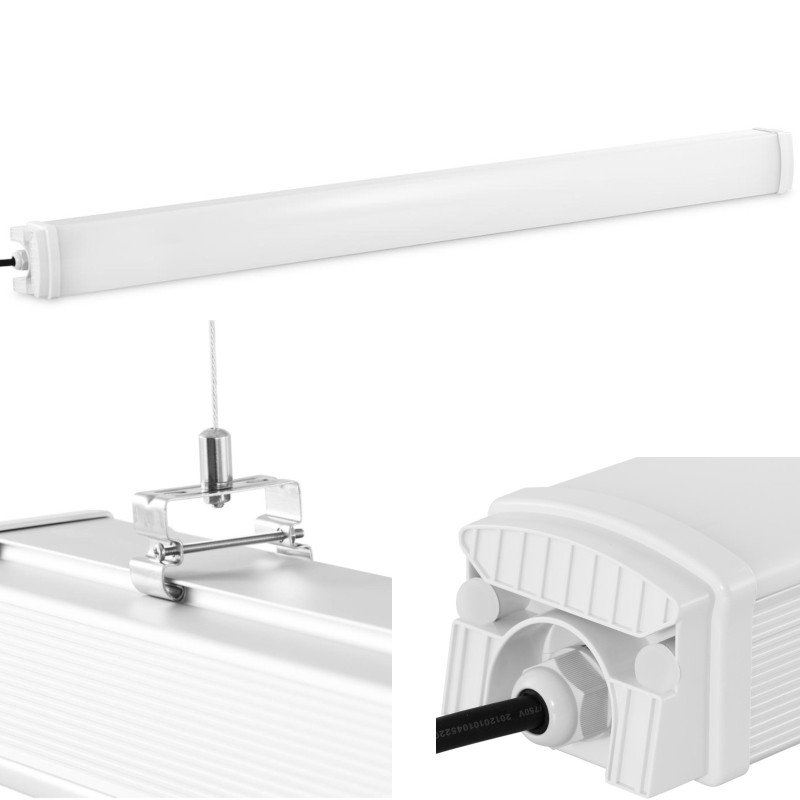 Lempų šviestuvas LED vandeniui atsparus hermetiškas pastogėms IP65 4400 lm 120 cm 40 W