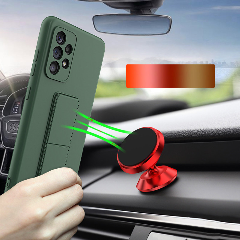 Wozinsky Kickstand Case silikoninis dėklas su stovu, skirtas Xiaomi Redmi Note 11 Pro Black