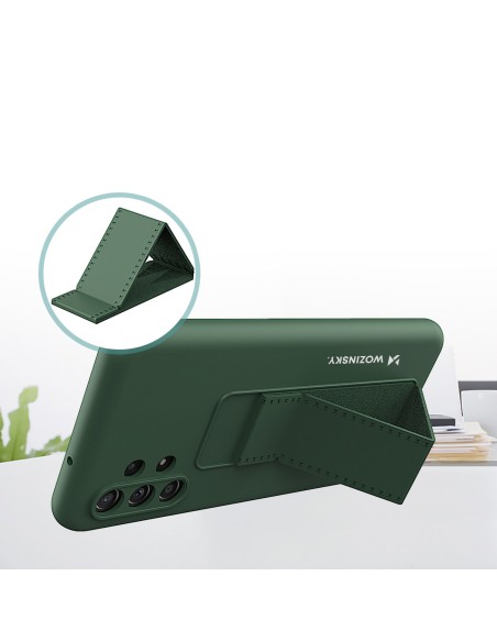 Wozinsky Kickstand Case silikoninis dėklas su stovu, skirtas Xiaomi Redmi Note 11 Pro Red