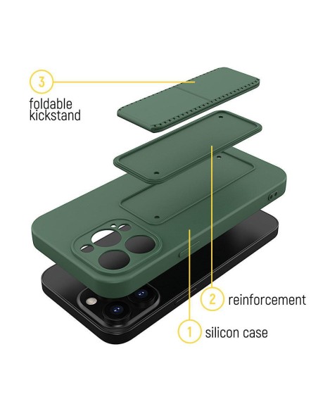 Wozinsky Kickstand Case silikoninis dėklas su stovu, skirtas Xiaomi Redmi 10 tamsiai mėlynai