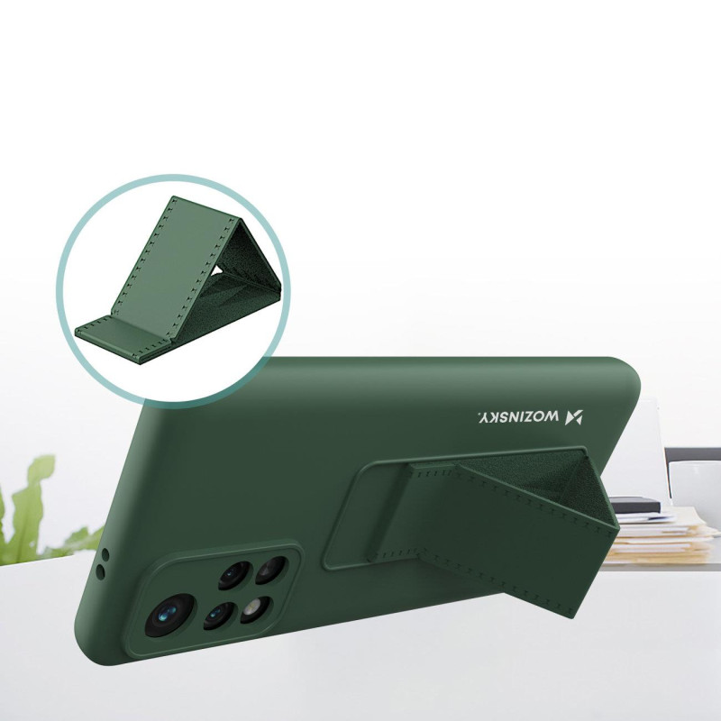 Wozinsky Kickstand Case silikoninis dėklas su stovu, skirtas Xiaomi Redmi 10 tamsiai mėlynai