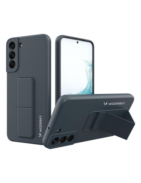 Wozinsky Kickstand Case silikoninis dėklas su stovu Samsung Galaxy S22+ tamsiai mėlynai