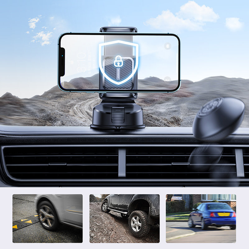 Automobilio telefono laikiklis išmaniojo telefono kabinos prietaisų skydelis juodas