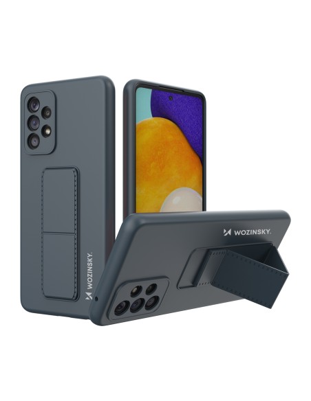 Wozinsky Kickstand Case silikoninis dėklas su stovu Samsung Galaxy A73 tamsiai mėlynai