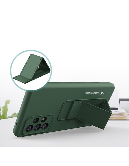 Wozinsky Kickstand Case silikoninis dėklas su stovu Samsung Galaxy A73 rožinės spalvos