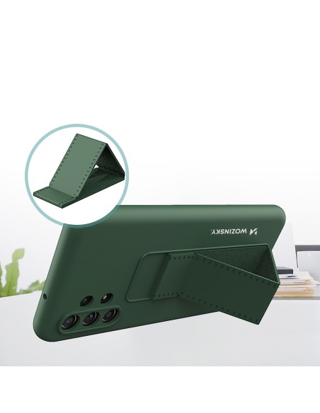 Wozinsky Kickstand Case silikoninis dėklas su stovo dangteliu, skirtas Samsung Galaxy A13 5G tamsiai mėlynai