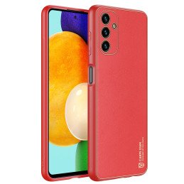 Dux Ducis Yolo elegantiškas dėklo dangtelis pagamintas iš ekologiškos odos, skirtas Samsung Galaxy A13 5G raudonai