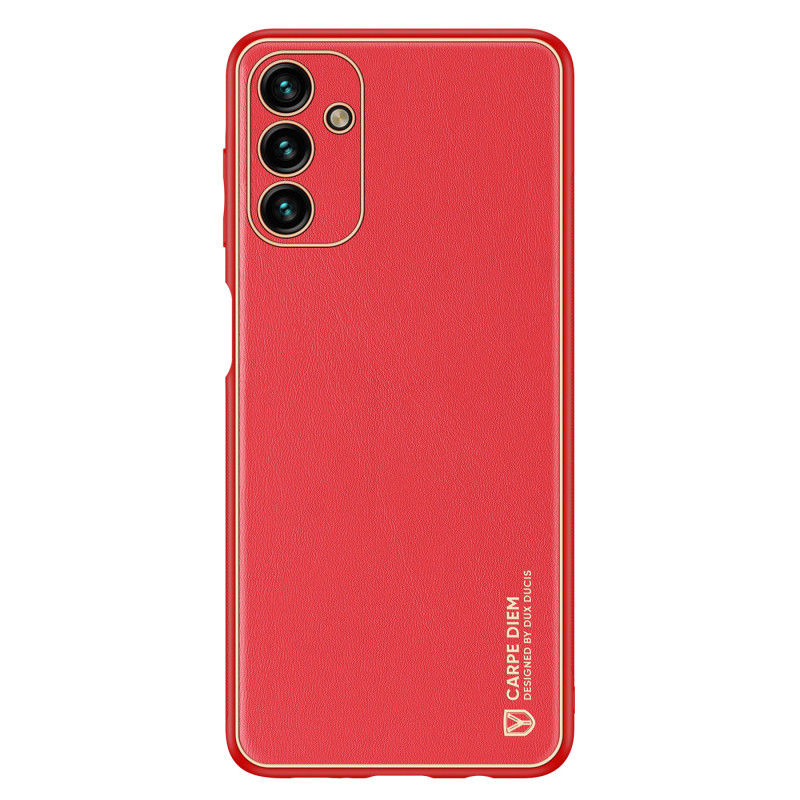 Dux Ducis Yolo elegantiškas dėklo dangtelis pagamintas iš ekologiškos odos, skirtas Samsung Galaxy A13 5G raudonai
