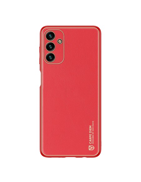 Dux Ducis Yolo elegantiškas dėklo dangtelis pagamintas iš ekologiškos odos, skirtas Samsung Galaxy A13 5G raudonai Dux Ducis Yolo elegantiškas dėklo dangtelis pagamintas iš ekologiškos odos, skirtas Samsung Galaxy A13 5G raudonai