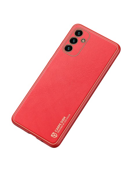 Dux Ducis Yolo elegantiškas dėklo dangtelis pagamintas iš ekologiškos odos, skirtas Samsung Galaxy A13 5G raudonai Dux Ducis Yolo elegantiškas dėklo dangtelis pagamintas iš ekologiškos odos, skirtas Samsung Galaxy A13 5G raudonai