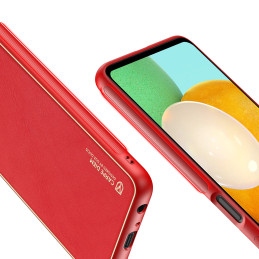 Dux Ducis Yolo elegantiškas dėklo dangtelis pagamintas iš ekologiškos odos, skirtas Samsung Galaxy A13 5G raudonai