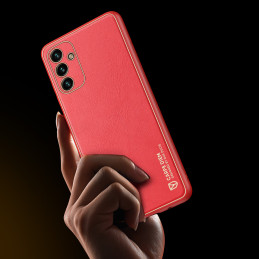 Dux Ducis Yolo elegantiškas dėklo dangtelis pagamintas iš ekologiškos odos, skirtas Samsung Galaxy A13 5G raudonai