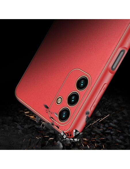 Dux Ducis Yolo elegantiškas dėklo dangtelis pagamintas iš ekologiškos odos, skirtas Samsung Galaxy A13 5G raudonai Dux Ducis Yolo elegantiškas dėklo dangtelis pagamintas iš ekologiškos odos, skirtas Samsung Galaxy A13 5G raudonai