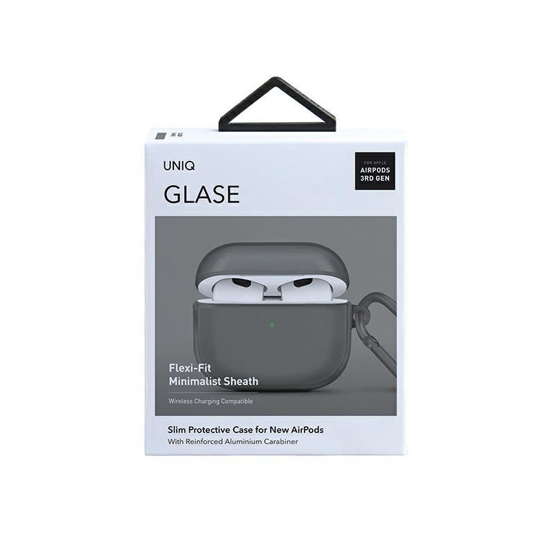 Uniq Glase dėklas, skirtas AirPods 3 – pilkas