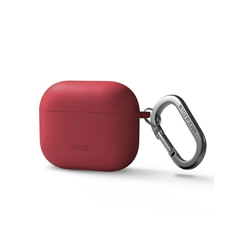 Uniq Nexo dėklas, skirtas AirPods 3 + Ausų kabliukai Silikoninis - raudonas