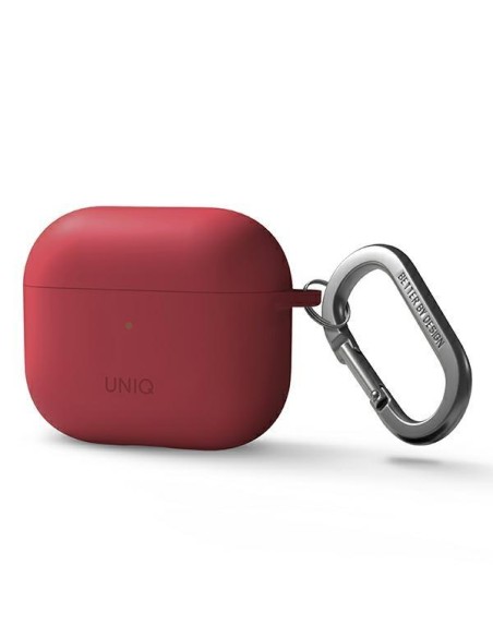Uniq Nexo dėklas, skirtas AirPods 3 + Ausų kabliukai Silikoninis - raudonas Uniq Nexo dėklas, skirtas AirPods 3 + Ausų kabliukai Silikoninis - raudonas