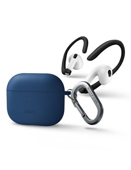 Uniq Nexo dėklas, skirtas AirPods 3 + Ear Hooks Silikoninis - mėlynas Uniq Nexo dėklas, skirtas AirPods 3 + Ear Hooks Silikoninis - mėlynas
