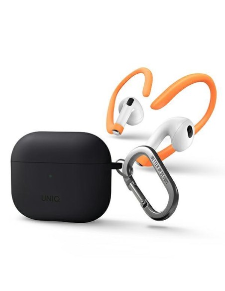 Uniq Nexo dėklas, skirtas AirPods 3 + Ear Hooks Silikoninis - pilkas Uniq Nexo dėklas, skirtas AirPods 3 + Ear Hooks Silikoninis - pilkas