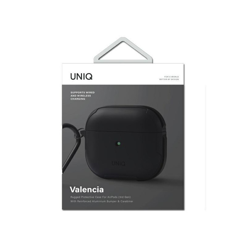 UNIQ Valencia dėklas, skirtas AirPods 3 - juodas