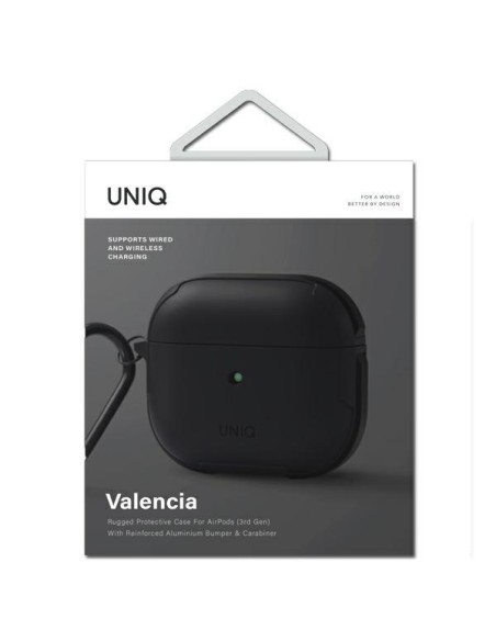 UNIQ Valencia dėklas, skirtas AirPods 3 - juodas UNIQ Valencia dėklas, skirtas AirPods 3 - juodas