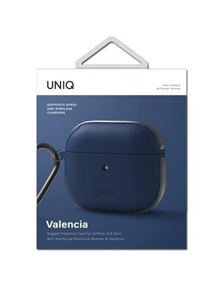 UNIQ Valencia dėklas, skirtas AirPods 3 - mėlynas UNIQ Valencia dėklas, skirtas AirPods 3 - mėlynas