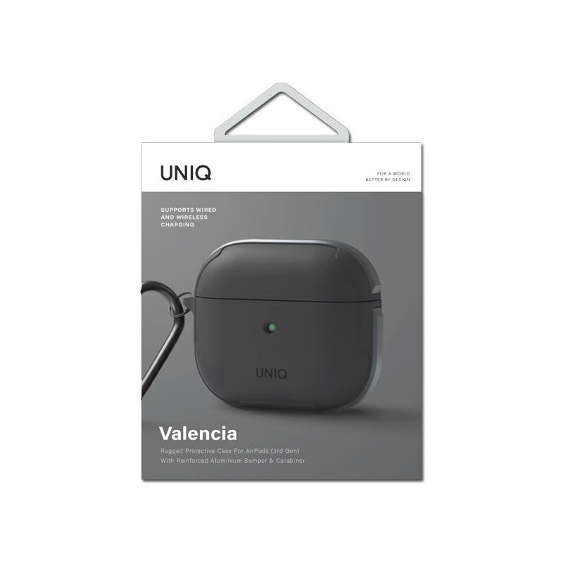 UNIQ Valencia dėklas, skirtas AirPods 3 – pilkas