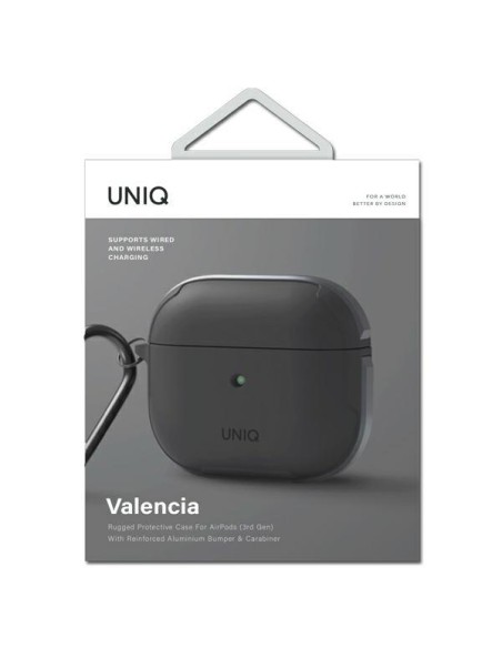 UNIQ Valencia dėklas, skirtas AirPods 3 – pilkas UNIQ Valencia dėklas, skirtas AirPods 3 – pilkas