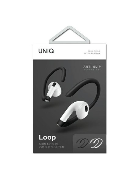 UNIQ Loop sportiniai ausų kabliukai, skirti AirPods – balti ir juodi