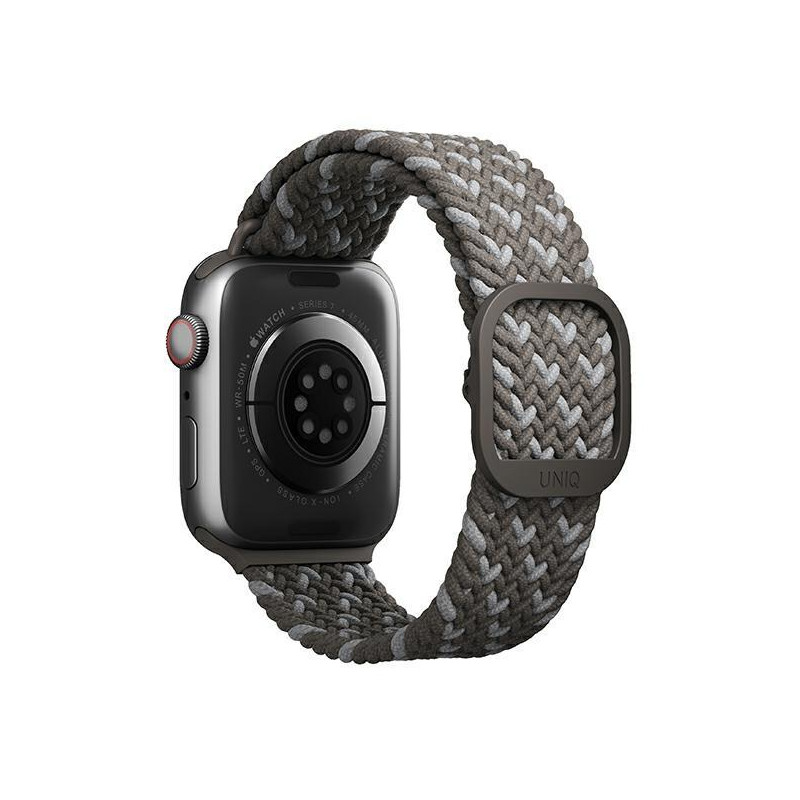 UNIQ Aspen pintas dirželis, skirtas Apple Watch 1/ 2/ 3/ 4/ 5/ 6/ 7/ 8/ SE/ SE2 44/ 42/ 45mm – pilkas