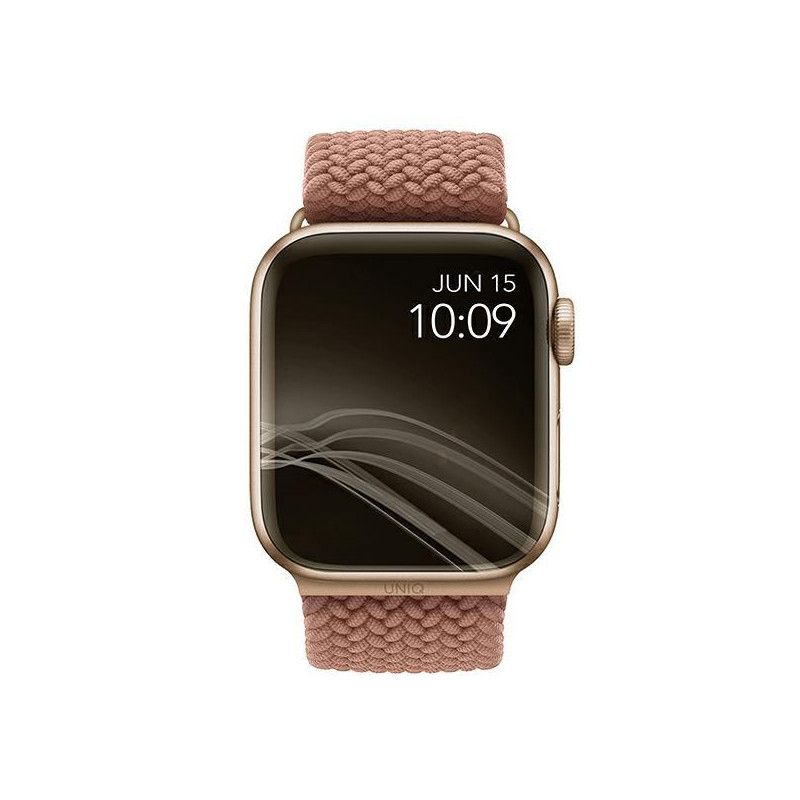 UNIQ Aspen pintas dirželis, skirtas Apple Watch 1/ 2/ 3/ 4/ 5/ 6/ 7/ 8/ SE/ SE2 44/ 42/ 45mm – rožinė