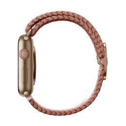 UNIQ Aspen pintas dirželis, skirtas Apple Watch 1/ 2/ 3/ 4/ 5/ 6/ 7/ 8/ SE/ SE2 44/ 42/ 45mm – rožinė