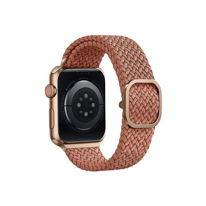 UNIQ Aspen pintas dirželis, skirtas Apple Watch 1/ 2/ 3/ 4/ 5/ 6/ 7/ 8/ SE/ SE2 44/ 42/ 45mm – rožinė
