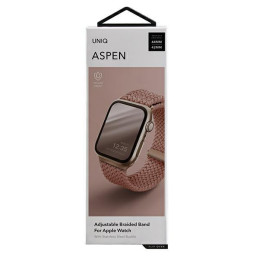 UNIQ Aspen pintas dirželis, skirtas Apple Watch 1/ 2/ 3/ 4/ 5/ 6/ 7/ 8/ SE/ SE2 44/ 42/ 45mm – rožinė