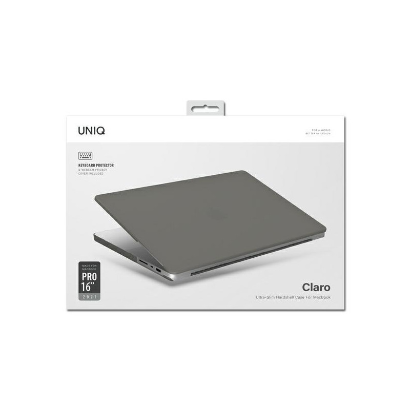 Uniq Claro dėklas skirtas MacBook Pro 16& 39 & 39 (2021) – skaidrus pilkas
