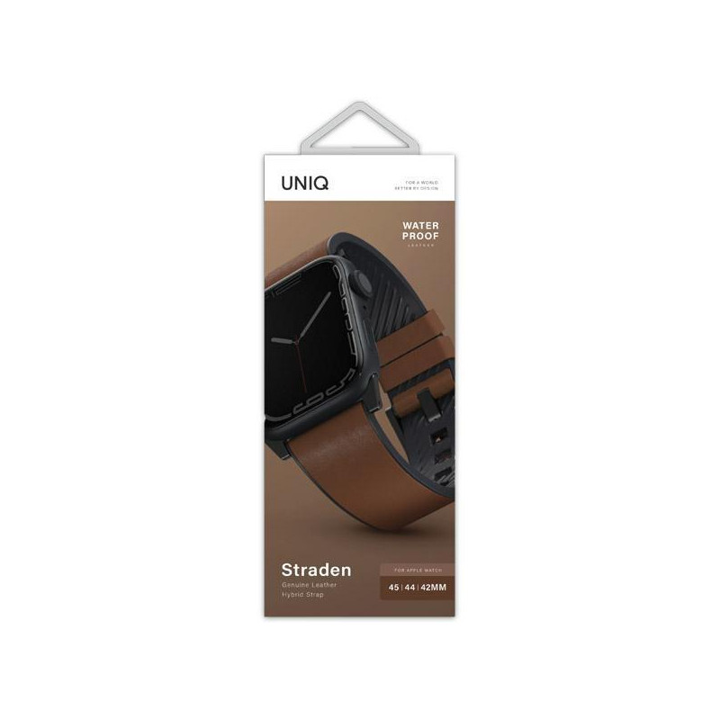 UNIQ Straden odinis hibridinis dirželis, skirtas Apple Watch 1/ 2/ 3/ 4/ 5/ 6/ 7/ 8/ SE/ SE2/ Ultra 42/ 44/ 45/ 49mm – r...