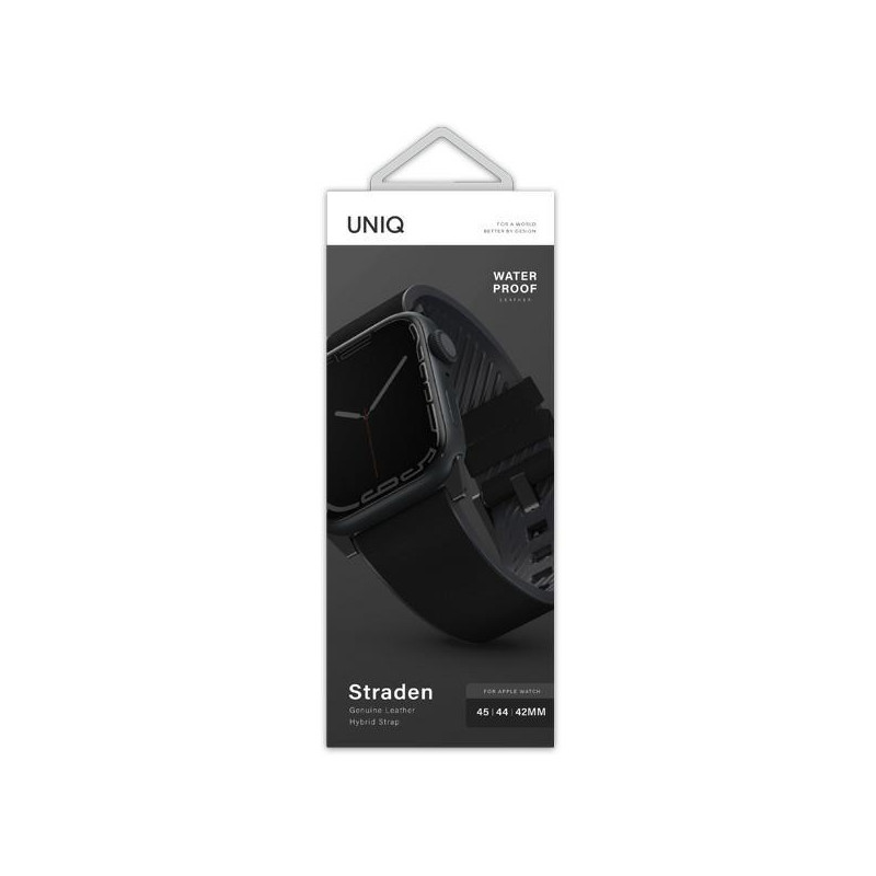 UNIQ Straden odinis hibridinis dirželis, skirtas Apple Watch 1/ 2/ 3/ 4/ 5/ 6/ 7/ 8/ SE/ SE2/ Ultra 42/ 44/ 45/ 49mm – j...