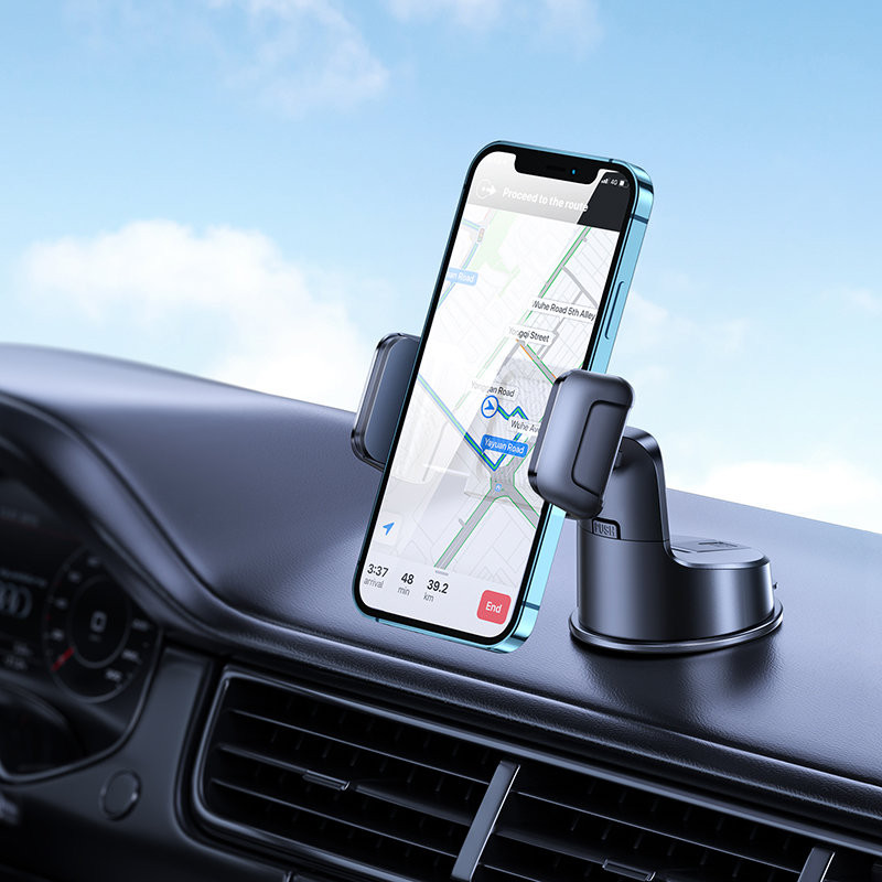Automobilio telefono laikiklis išmaniojo telefono kabinos prietaisų skydelis juodas