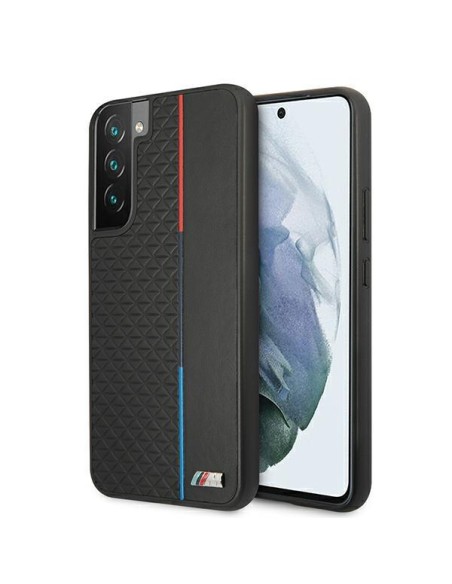 BMW M Collection Triangles dėklas Samsung Galaxy S22+ - juodas BMW M Collection Triangles dėklas Samsung Galaxy S22+ - juodas