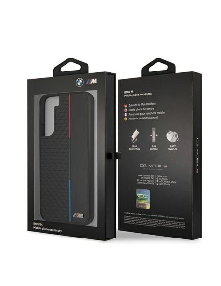 BMW M Collection Triangles dėklas Samsung Galaxy S22+ - juodas BMW M Collection Triangles dėklas Samsung Galaxy S22+ - juodas