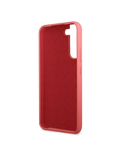 Guess Silicone Script metalo logotipo dėklas, skirtas Samsung Galaxy S22+ - fuksija Guess Silicone Script metalo logotipo dėklas, skirtas Samsung Galaxy S22+ - fuksija