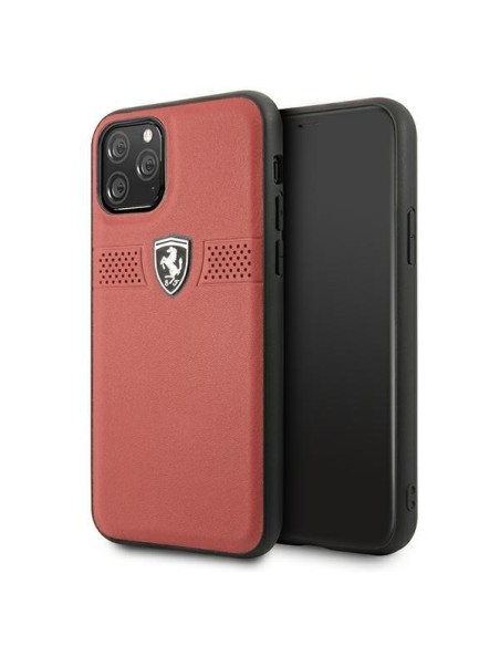 Ferrari Off Track Odinis dėklas iPhone 11 Pro - raudonas Ferrari Off Track Odinis dėklas iPhone 11 Pro - raudonas
