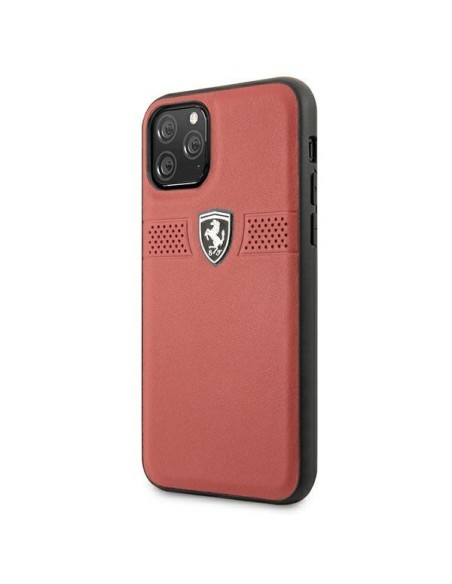 Ferrari Off Track Odinis dėklas iPhone 11 Pro - raudonas Ferrari Off Track Odinis dėklas iPhone 11 Pro - raudonas