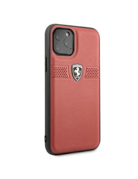 Ferrari Off Track Odinis dėklas iPhone 11 Pro - raudonas Ferrari Off Track Odinis dėklas iPhone 11 Pro - raudonas