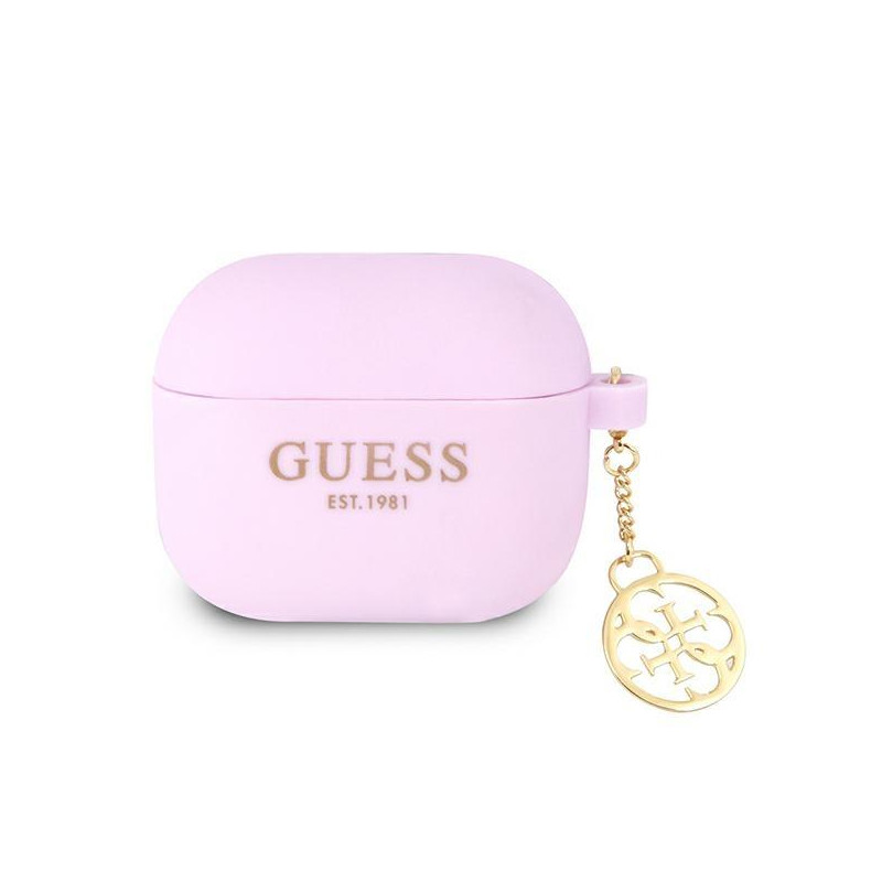 Guess Charm 4G Collection dėklas, skirtas AirPods 3 – violetinis