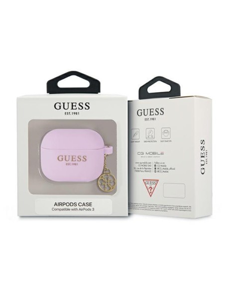 Guess Charm 4G Collection dėklas, skirtas AirPods 3 – violetinis Guess Charm 4G Collection dėklas, skirtas AirPods 3 – violetinis
