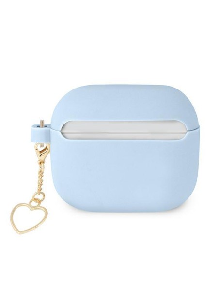 Guess Silicone Charm Heart Collection dėklas, skirtas AirPods 3 – mėlynas Guess Silicone Charm Heart Collection dėklas, skirtas AirPods 3 – mėlynas